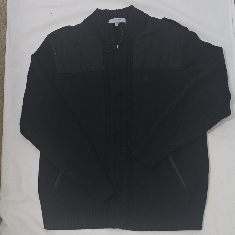 Crocodile Smart Men's Black, Wool Sweater XXL